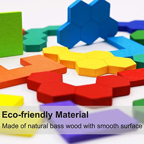 2 Pack Wooden Russian Blocks Puzzle + Hexagon Puzzles for Kids & Adults (2 Count)