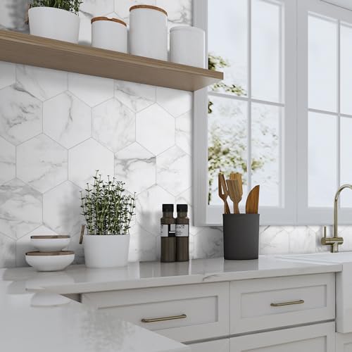 45 Sheet Hexagon Peel and Stick Backsplash (10 Sq Ft)