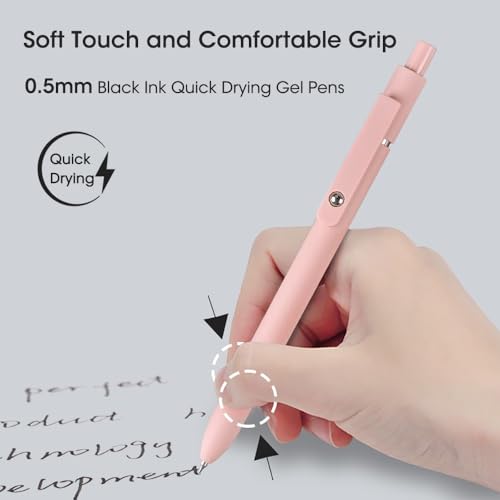 Gel Pens 10pcs 0.5mm Quick Dry Black Ink Fine Point Pens (10 Count)