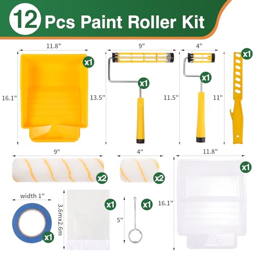 12 PCS Paint Roller Kit