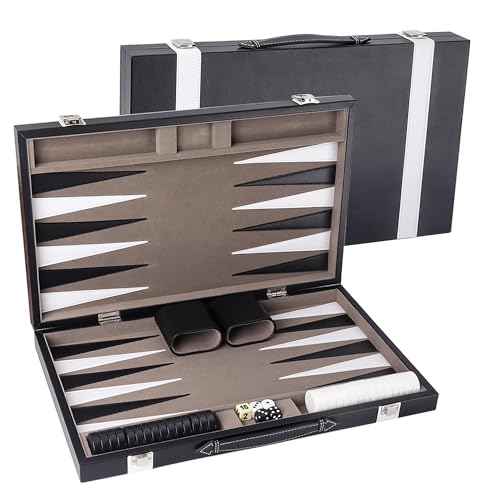 GSE Premium Leather Backgammon Board Game Set