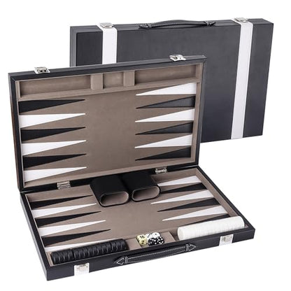 GSE Premium Leather Backgammon Board Game Set