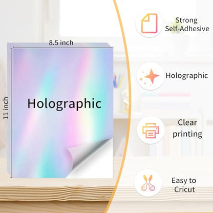 50 Sheets Holographic Sticker Paper