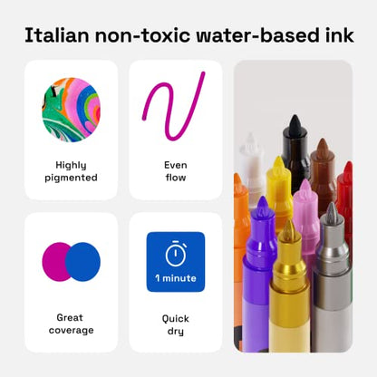 12 Multicolor Paint Pens for Glass Marking (12 Count)