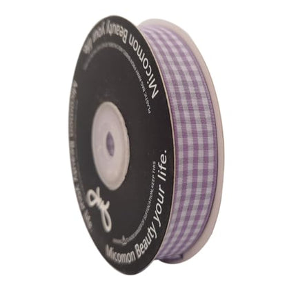 Purple Gingham Plaid Checked Ribbon 25 Yards Each Roll 100% Polyester (75 Foot)
