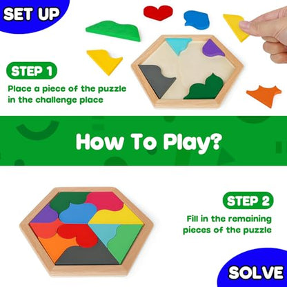 5 Pack Wooden Puzzle Set