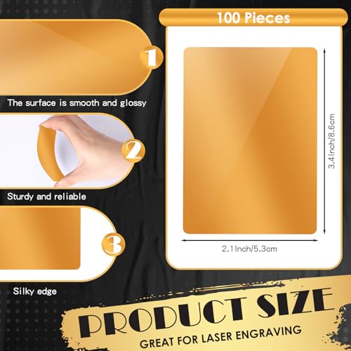 100 Pcs Metal Business Cards Aluminum Laser Engraving Blanks
