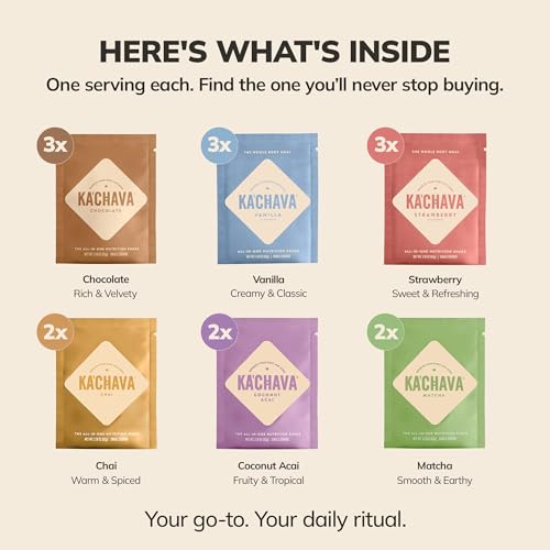 Ka’Chava Whole Body Meal Shake 6 Flavor Pack (13.14 Ounce)