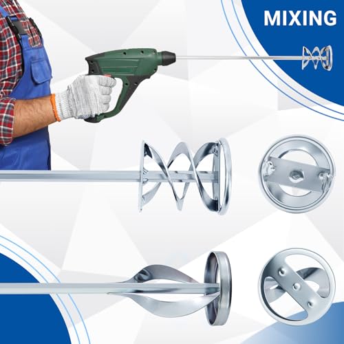 Set of 2 Paint Mixer for Drill Painting Mixer Stirrer Drill Attachment (2 Count)
