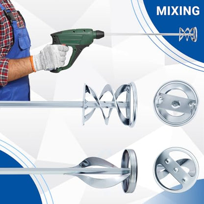 Set of 2 Paint Mixer for Drill Painting Mixer Stirrer Drill Attachment (2 Count)