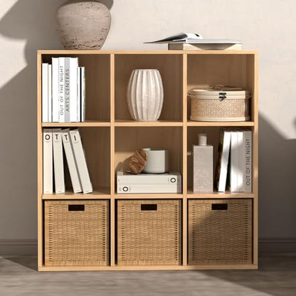 Wooden 9 Cube Storage Organizer with Closed Back Panel (9 Count)