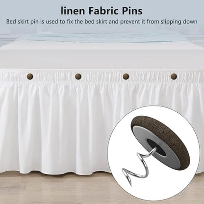 Linen Twist Pins Bed Skirt & Sofa Slipcover 12 Pack Dark Brown (12 Count)