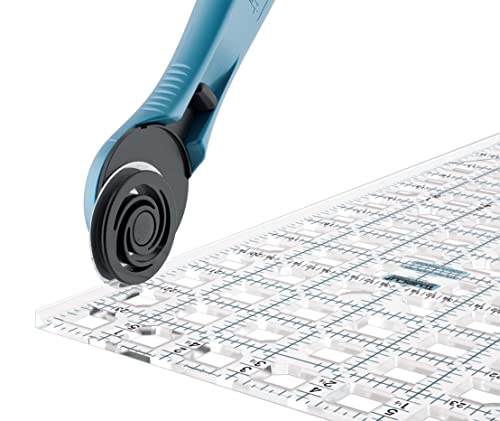 TrueCut Rectangle 24.5" x 6.5" Quilting Ruler with Track and Guide for Straight Cuts