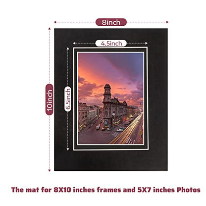 10 Pack Acid Free Black Picture Frame Mats