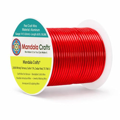 14 Gauge Red Anodized Aluminum Craft Wire