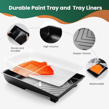 9 Pcs 6 Inch Microfiber Paint Roller Kit