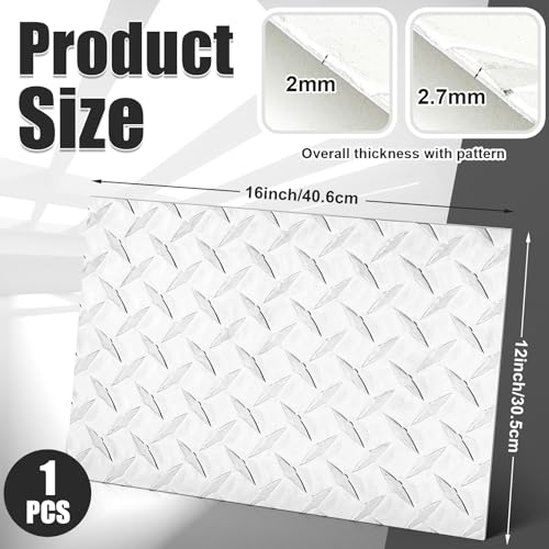 12" x 16" Aluminum Diamond Plate Sheet 0.08 Inch Thick Tread Metal Panel for Toolbox