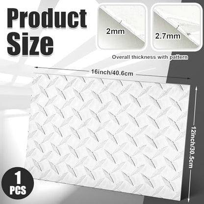 12" x 16" Aluminum Diamond Plate Sheet 0.08 Inch Thick Tread Metal Panel for Toolbox