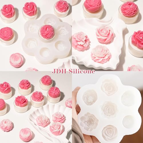 7 Cavity Flower Silicone Molds Valentine's Day Candle Mold Candle Fondant