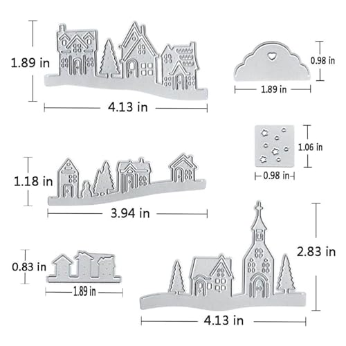 Village House Castle Metal Cutting Dies Stencil Template Molds