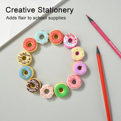 Donut Erasers for Kids Bulk (24 Count)