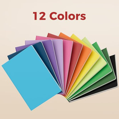 Large Colorful Dot Grid Notebook Journals Bulk with Thick Dotted Grid Paper (12 Count)