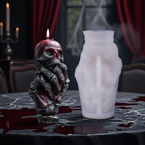 Skull Hand Ghost Cylinder Molds Silicone Wave Spiral Candle Mold