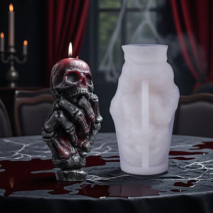 Skull Hand Ghost Cylinder Molds Silicone Wave Spiral Candle Mold