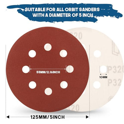 5 Inch 8 Hole Sanding Discs