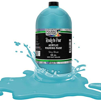 Sky Blue Acrylic Ready to Pour Pouring Paint (64 Fl Oz)