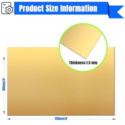 Brass Sheet 4" x 6" 1.5mm Thick