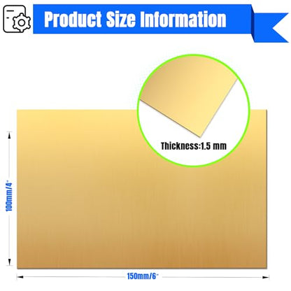 Brass Sheet 4" x 6" 1.5mm Thick