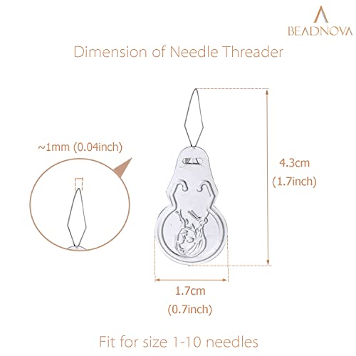 Embroidery Needle Threader Tool 50pcs Aluminum Sewing Machine Needle Threader for Hand Sewing Cross Stitch Craft Knitting Quilting (50 Count)