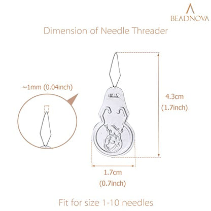 Needle Threaders 100pcs Aluminum Sewing Needle Threader for Sewing Small Eye Embroidery Craft Knitting Quilting (100 Count)