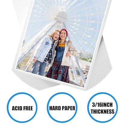 30Pack 12" x 16.5" White Foam Board with 3