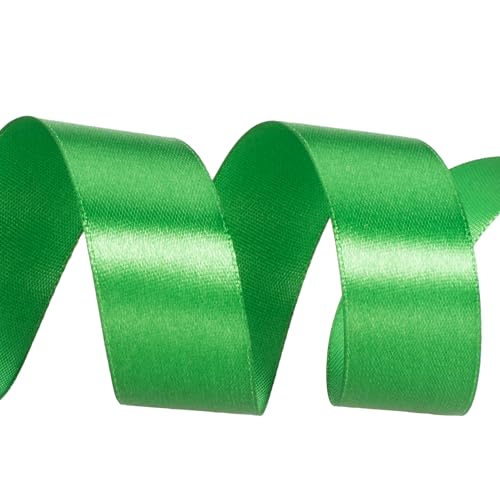 1 Inch Green Solid Satin Ribbon for Gift Wrapping
