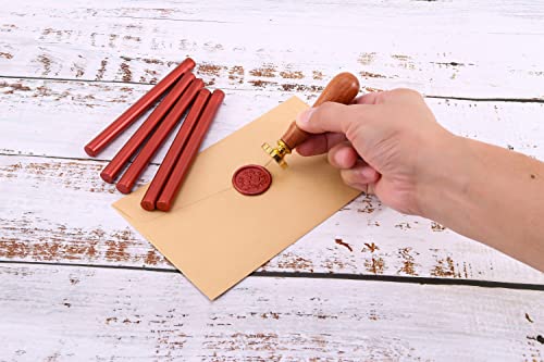 15Pcs Metallic Red Glue Gun Sealing Wax Sticks for Wax Seal Stamp (15 Count)