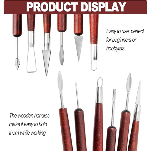 6 Piece Clay Sculpting Tools Set Perfect for Polymer Air Dry Modeling Clay Beginners & Professionals Ideal for DIY Pottery & Ceramics Tools for Clay Sculpting & Crafting