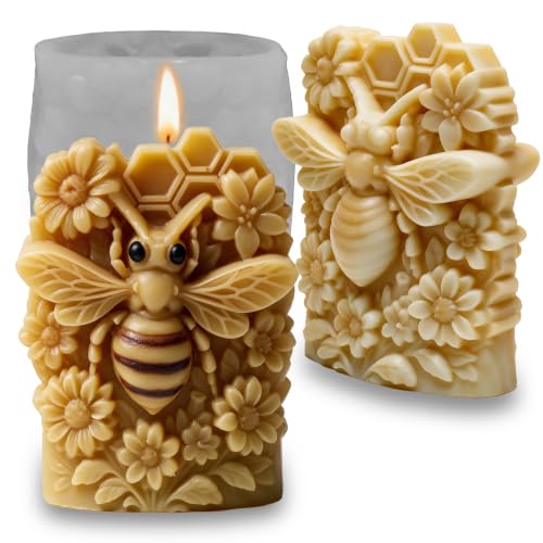 Bee Floral Candle Soap Mold