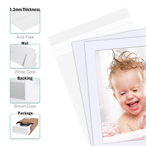 Pack of 25 White Mat Board Pre