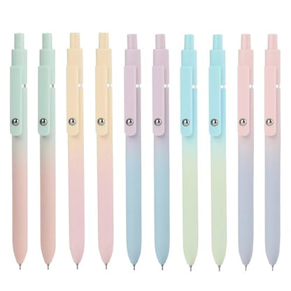 Gel Pens Set 10 Pcs 0.5mm Retractable Quick Dry Black Ink Pens (10 Count)