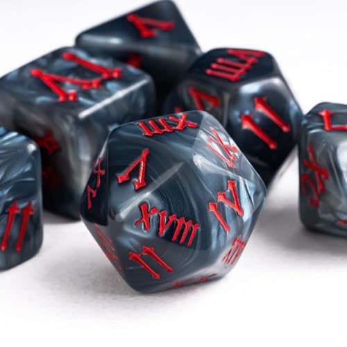 7 Die DND Dice Set Polyhedral Dice Set with a Leather Dice Bag (7 Count)