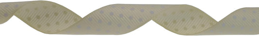 Polka Dot Grosgrain Ribbon 25 Yard Each Roll 100% Polyester (3/4", Beige) - Crafty Corner