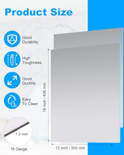 4 Pcs 16" x 12" Steel Sheet (4 Count)
