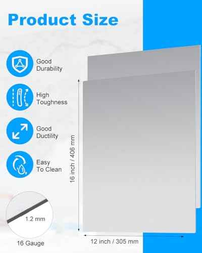 4 Pcs 16" x 12" Steel Sheet (4 Count)