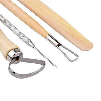 19Pcs Pottery Tools Clay Sculpting Carving Tool Set Contains Most Essential Wooden Clay Tools for Potters