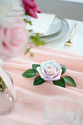 Artificial Flowers 25pcs Real Looking Whimsical Blush Foam Fake Roses with Stems for DIY Wedding Bouquets Baby Shower Centerpieces Floral Arrangements Party Tables Home Decorations (25 Count)