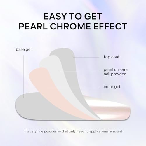 2Pcs White Pearl Chrome Nail Powder