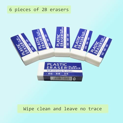 White Erasers (6 Count)