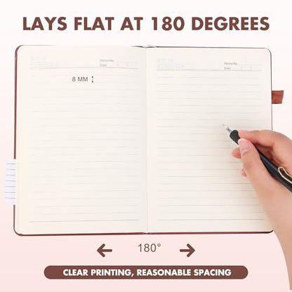 30 Set Lined Notebook Journals with Pens A5 Notebooks 100 GSM College Ruled Hardcover Notebook PU Leather Notepad with Pen Holder for Office School (60 Count)